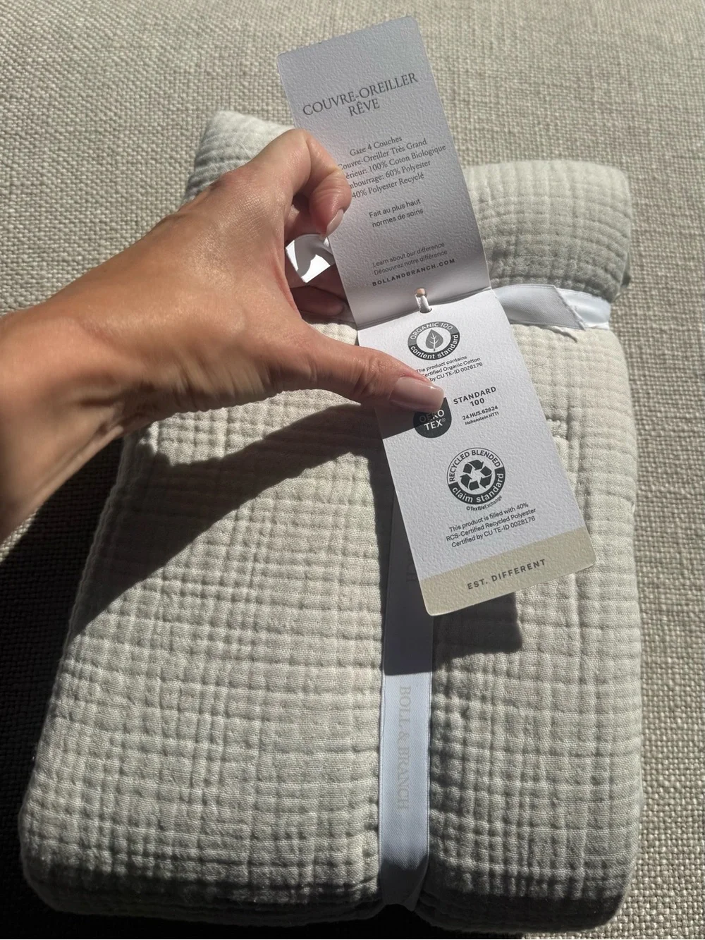 Boll & Branch Dream Comforter Sham King NWT